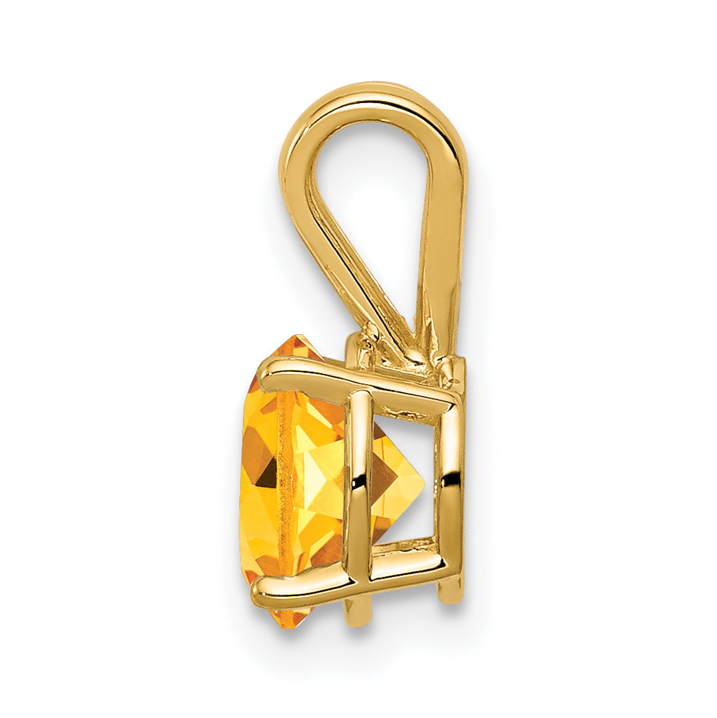 14K 7mm Citrine pendant Secondary image