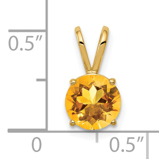 14K 7mm Citrine pendant