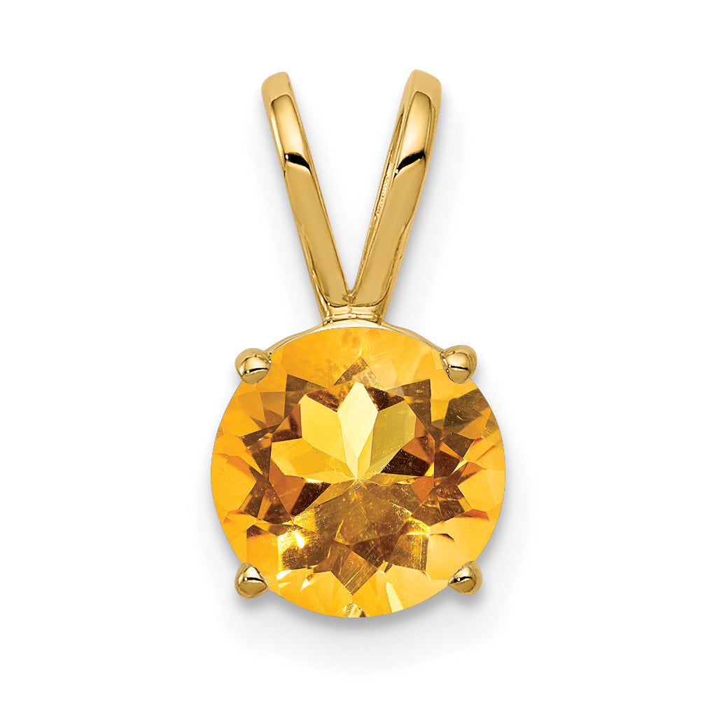 14k 7mm Citrine pendant