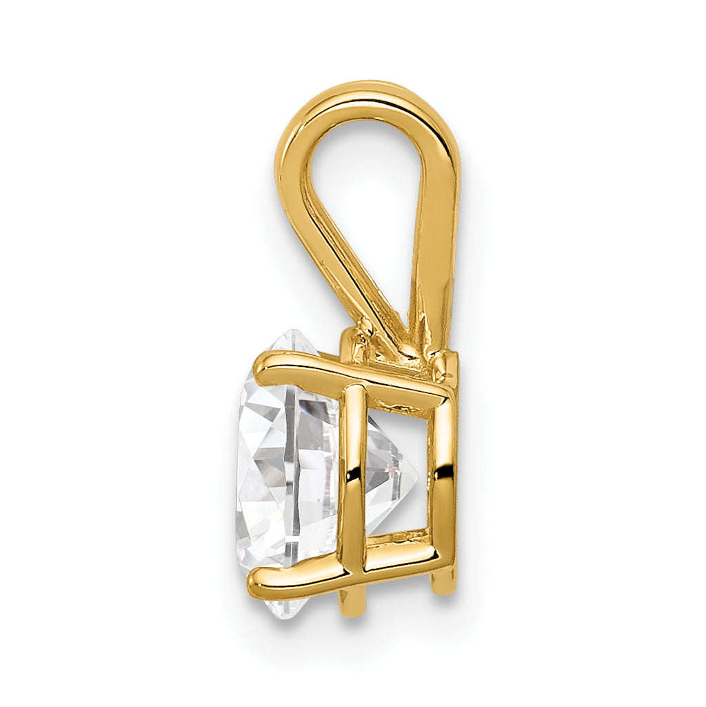 14K 7mm Cubic Zirconia pendant Secondary image