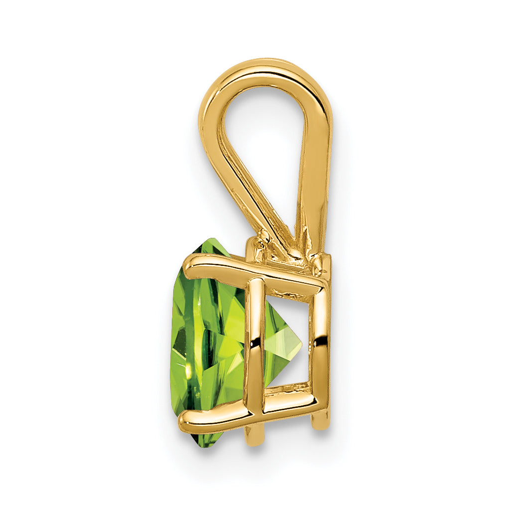 14K 7mm Peridot pendant Secondary image