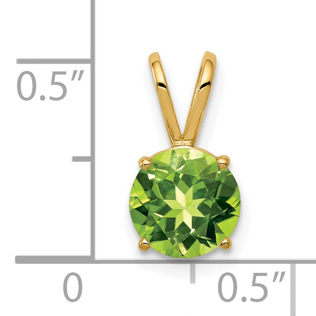 14K 7mm Peridot pendant