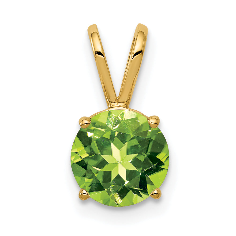 14k 7mm Peridot pendant Main image