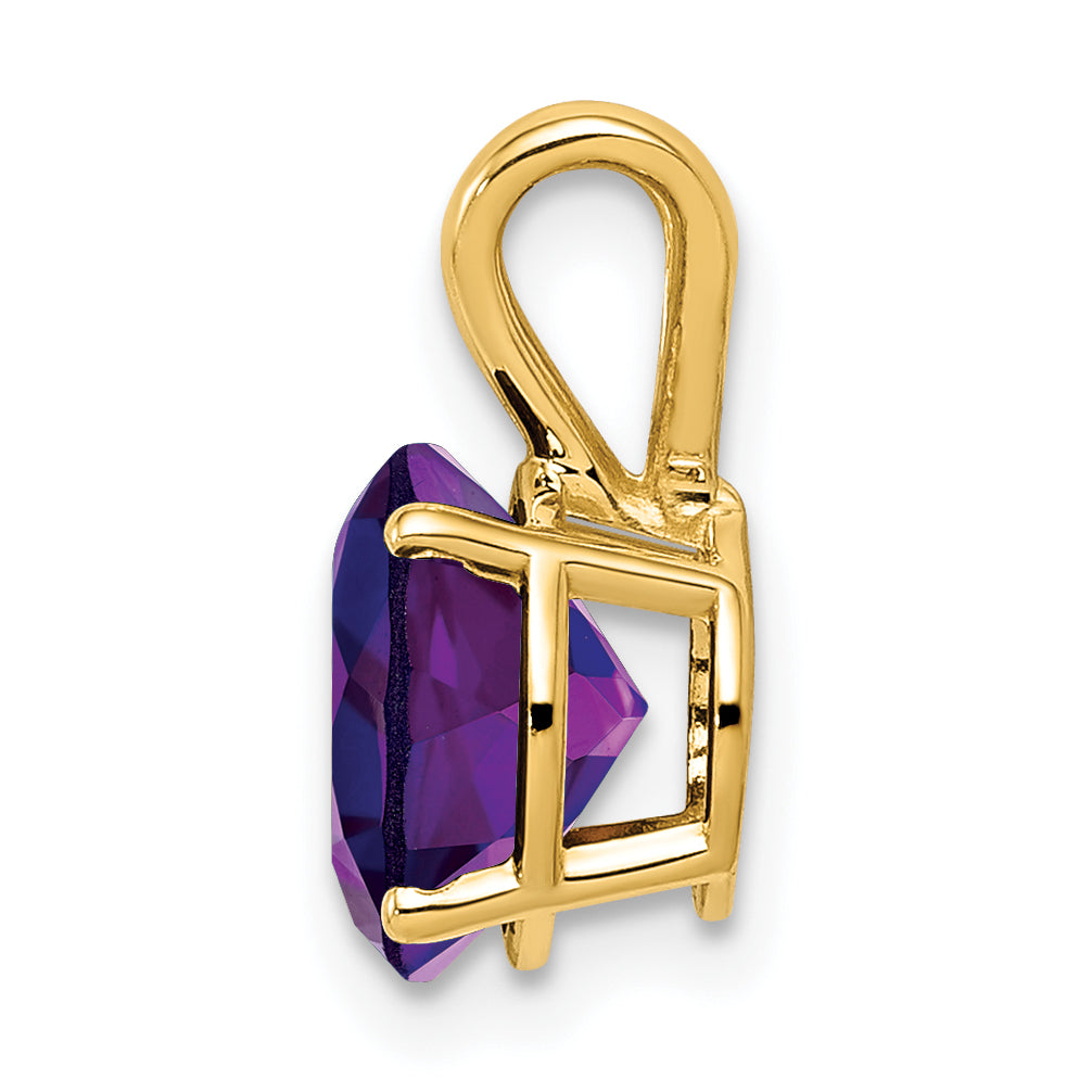 14K 8mm Amethyst pendant Secondary image