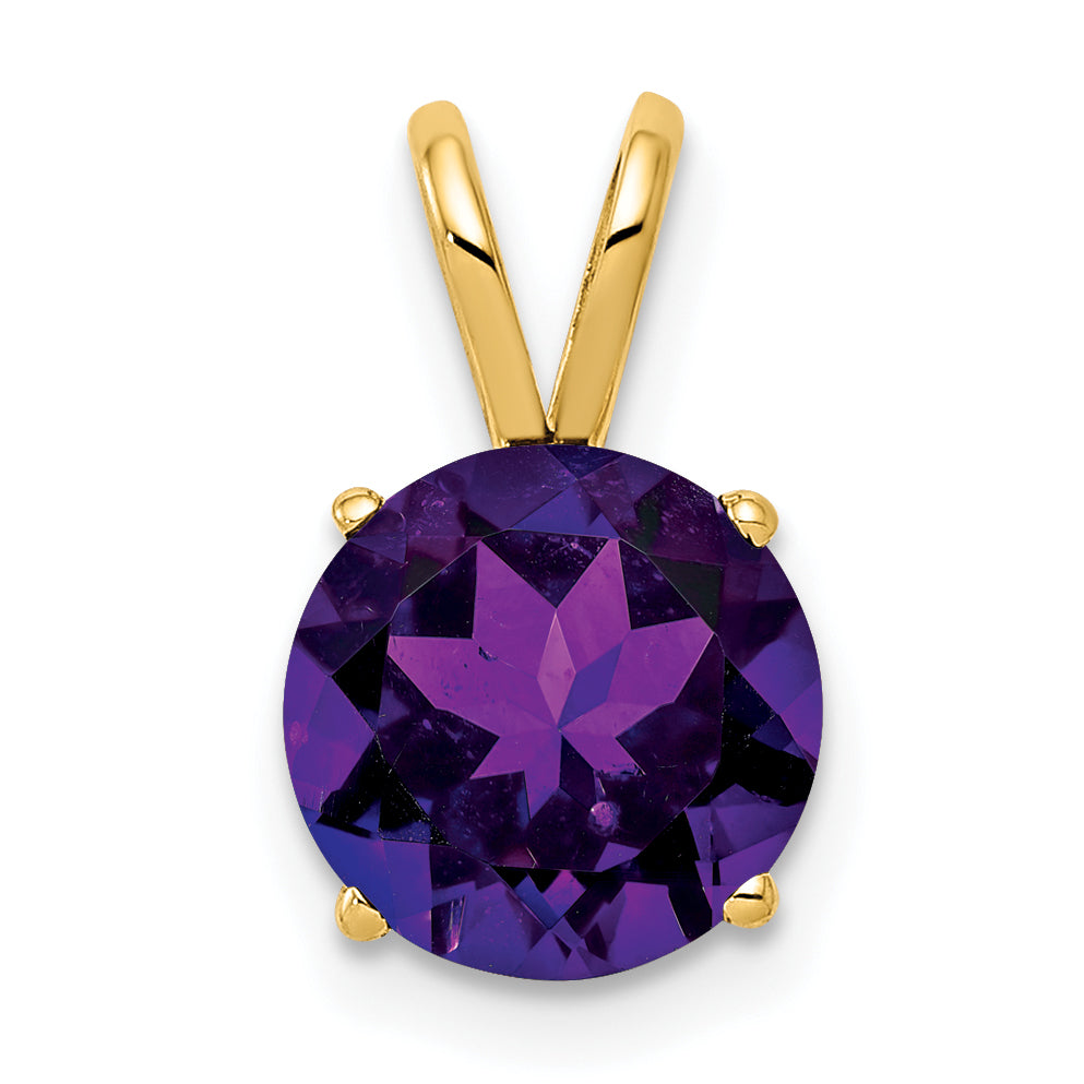 14k 8mm Amethyst pendant Main image
