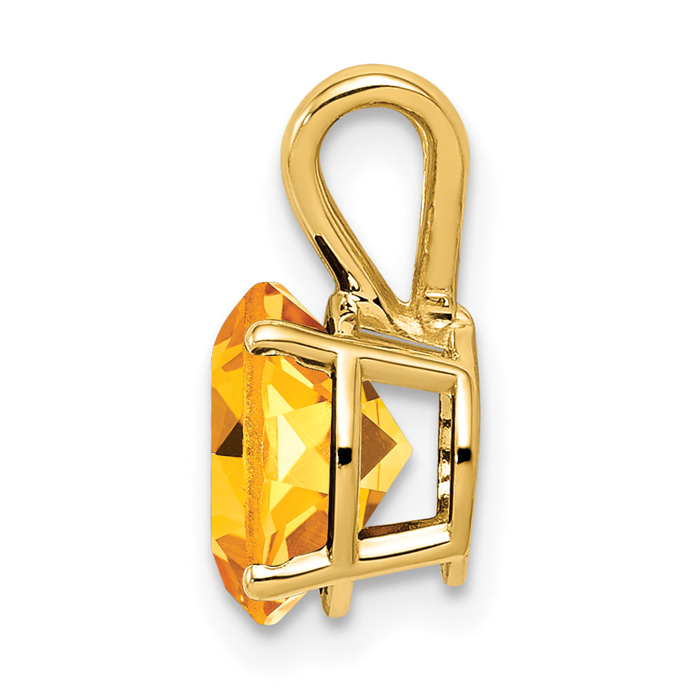 14K 8mm Citrine pendant Secondary image