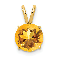 14k 8mm Citrine pendant