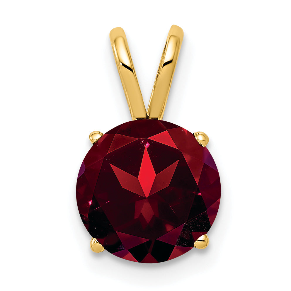 14k 8mm Garnet pendant Main image
