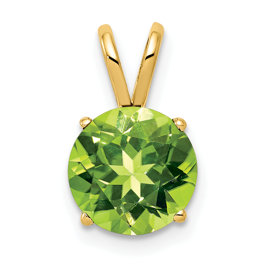 14k 8mm Peridot pendant Main image