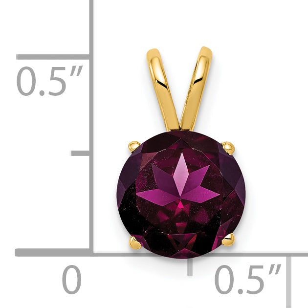 14K 8mm Rhodolite Garnet pendant Secondary image