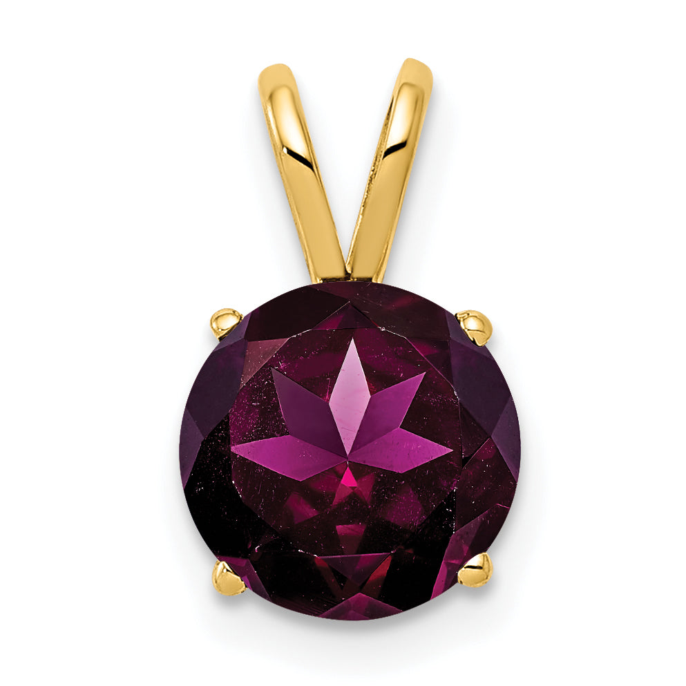 14k 8mm Rhodolite Garnet pendant Main image