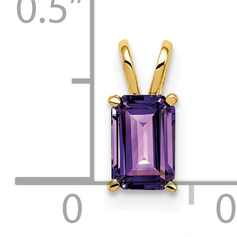 14K Yellow Gold Amethyst Pendant