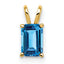 14k 6x4mm Emerald Cut Blue Topaz pendant