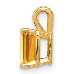 14K 6x4mm Emerald Cut Citrine pendant