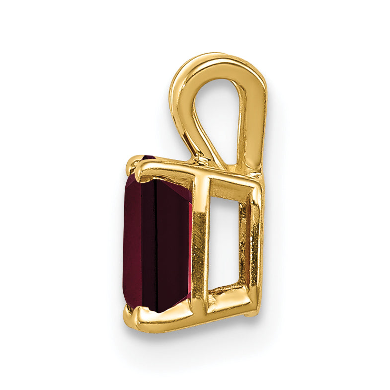 14K 6x4mm Emerald Cut Garnet pendant Secondary image
