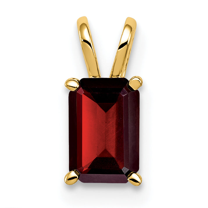14k 6x4mm Emerald Cut Garnet pendant Main image