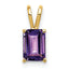 14k 7x5mm Emerald Cut Amethyst pendant