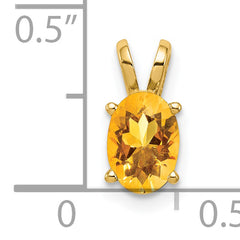 14K 7x5mm Oval Citrine pendant