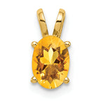 14k 7x5mm Oval Citrine pendant
