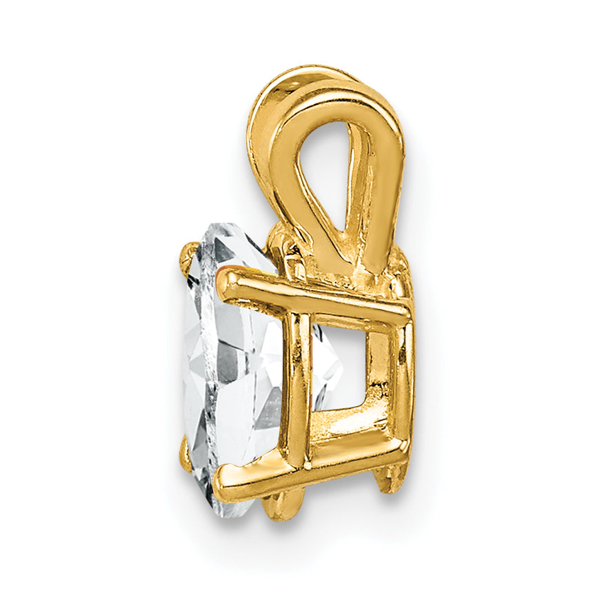 14K 7x5mm Oval Cubic Zirconia pendant Secondary image