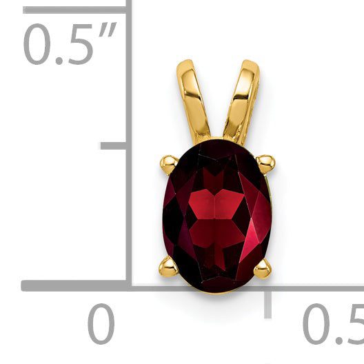 14K 7x5mm Oval Garnet pendant
