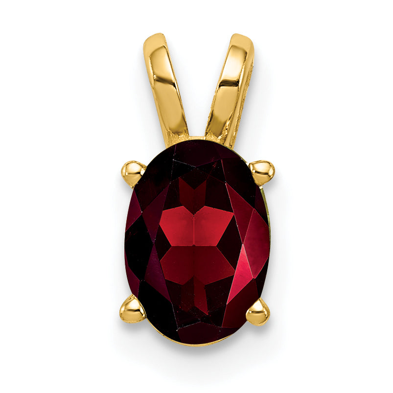 14k 7x5mm Oval Garnet pendant Main image