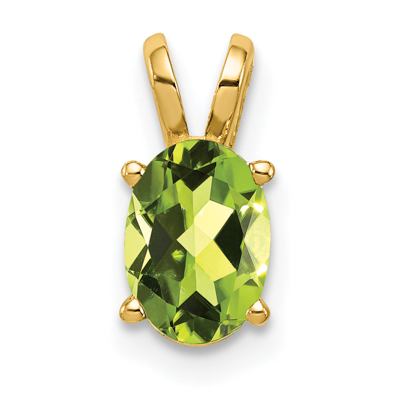 14k 7x5mm Oval Peridot pendant Main image