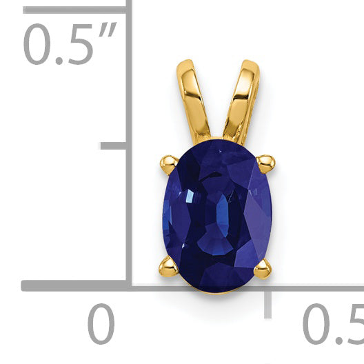 14K 7x5mm Oval Sapphire pendant Secondary image