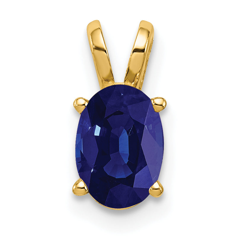 14k 7x5mm Oval Sapphire Pendant Main image