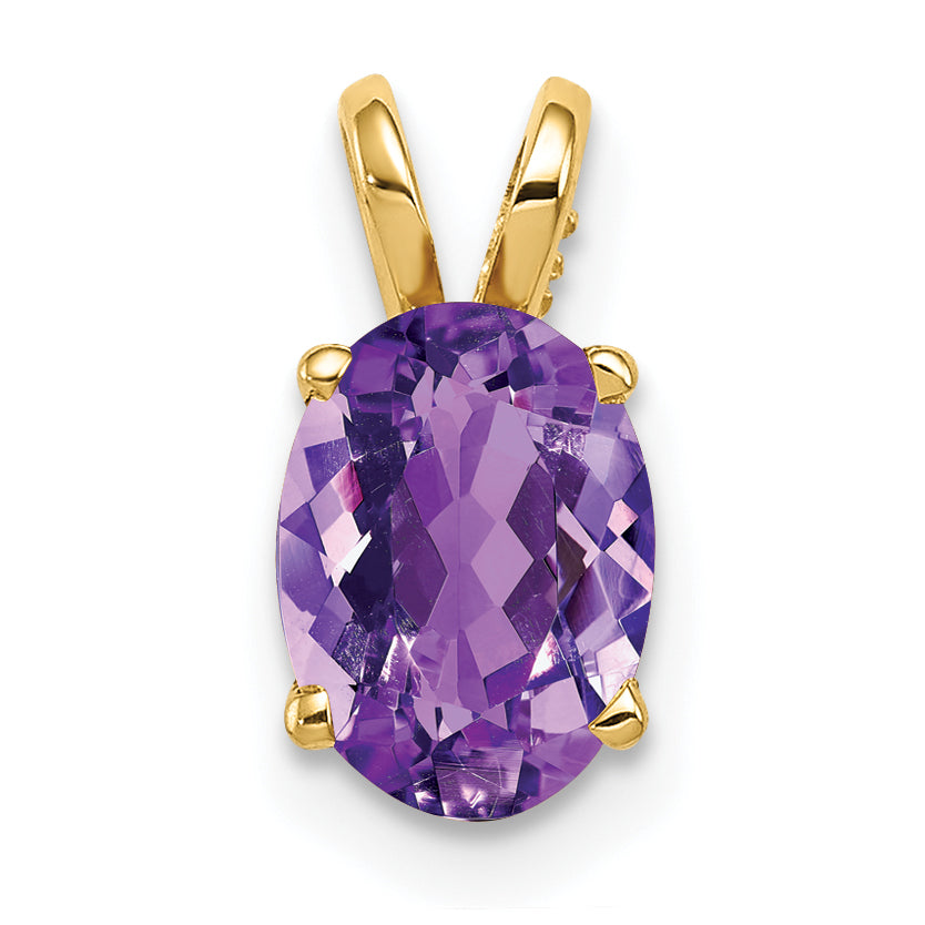 14k 8x6mm Oval Amethyst pendant Main image