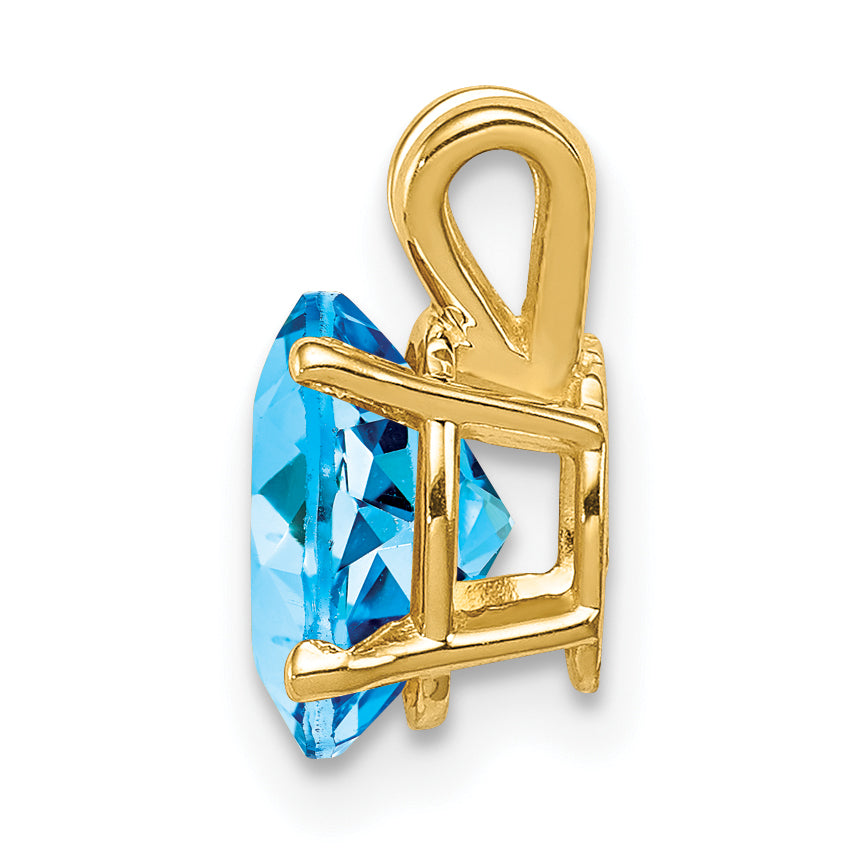 14K 8x6mm Oval Blue Topaz pendant Secondary image