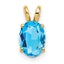 14k 8x6mm Oval Blue Topaz pendant