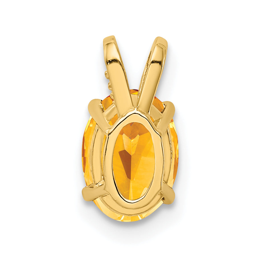 14K 8x6mm Oval Citrine pendant