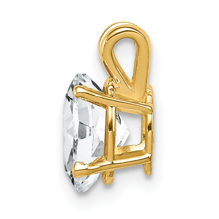 14K 8x6mm Oval Cubic Zirconia pendant