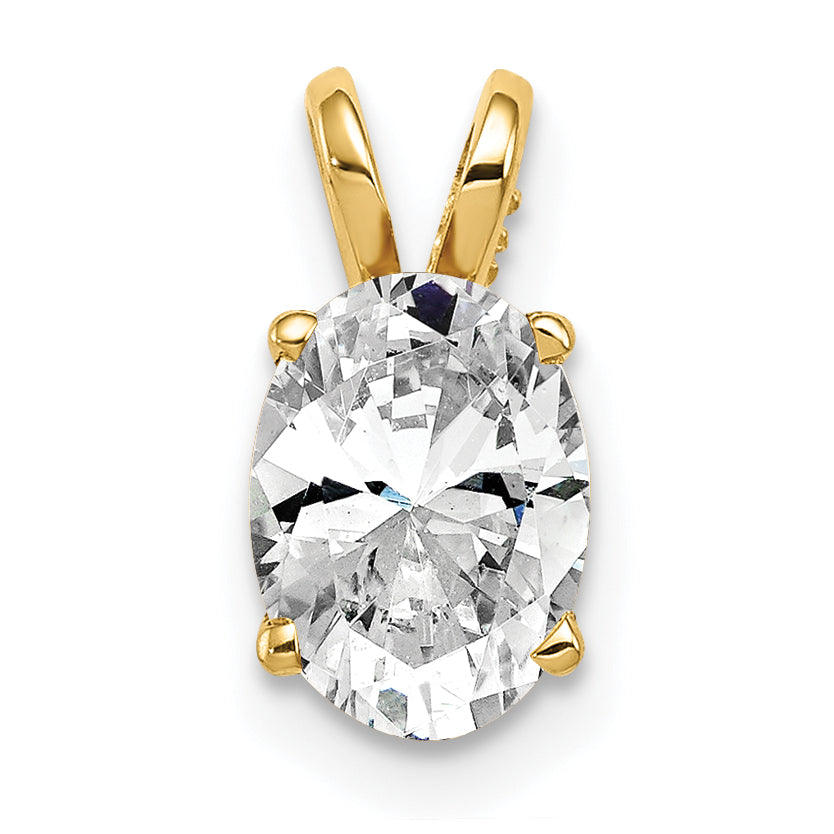 14k 8x6mm Oval Cubic Zirconia pendant Main image