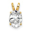 14k 8x6mm Oval Cubic Zirconia pendant