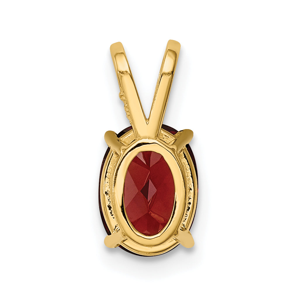 14K 8x6mm Oval Garnet pendant