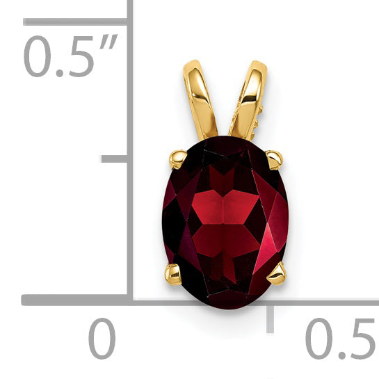 14K 8x6mm Oval Garnet pendant