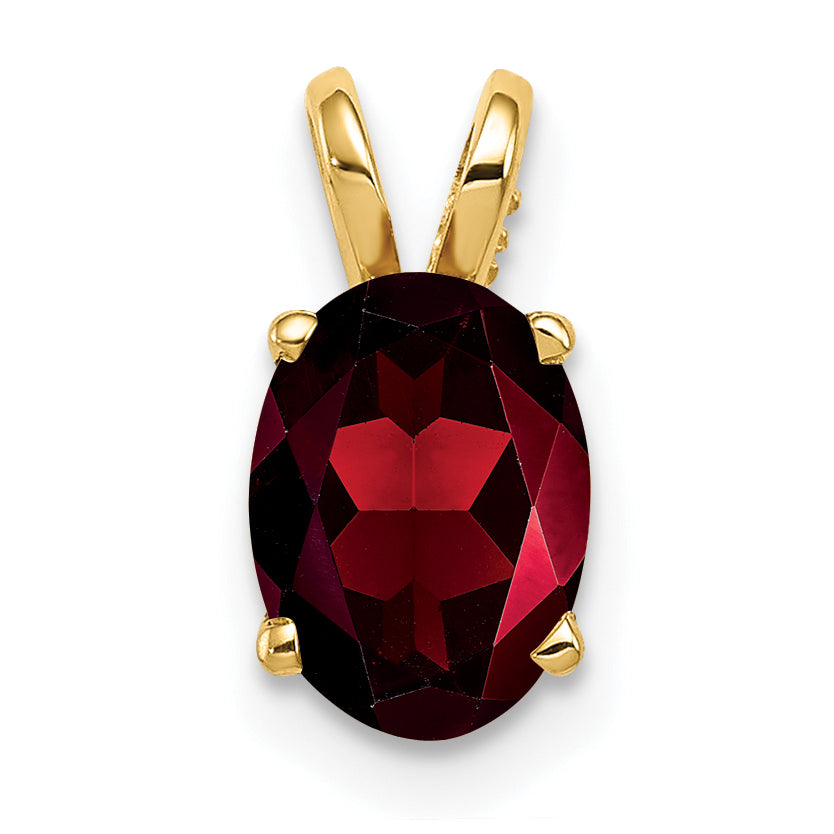 14k 8x6mm Oval Garnet pendant Main image
