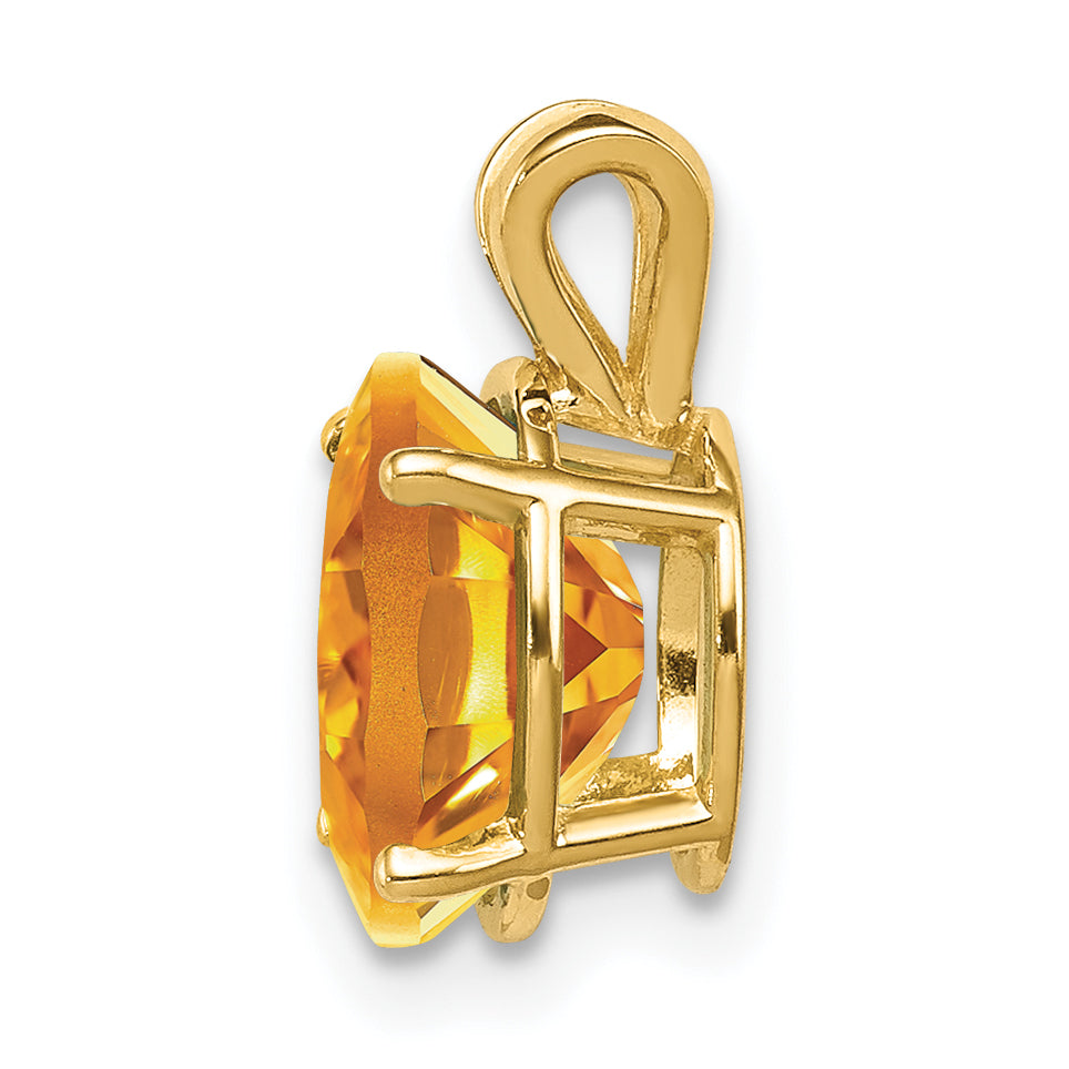 14K 9x7mm Oval Citrine pendant Secondary image