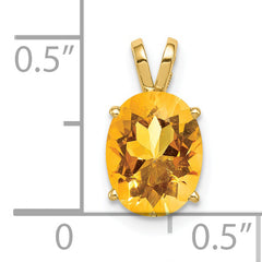 14K 9x7mm Oval Citrine pendant