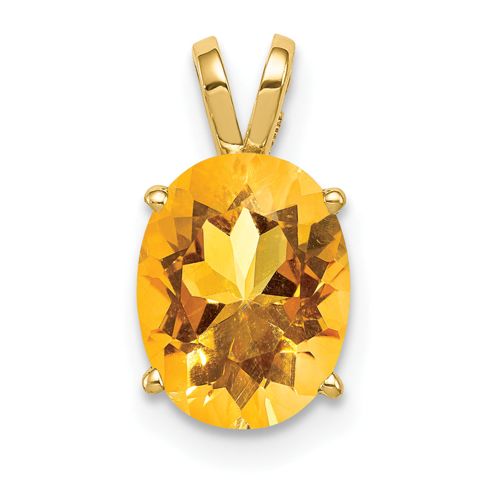 14k 9x7mm Oval Citrine pendant Main image