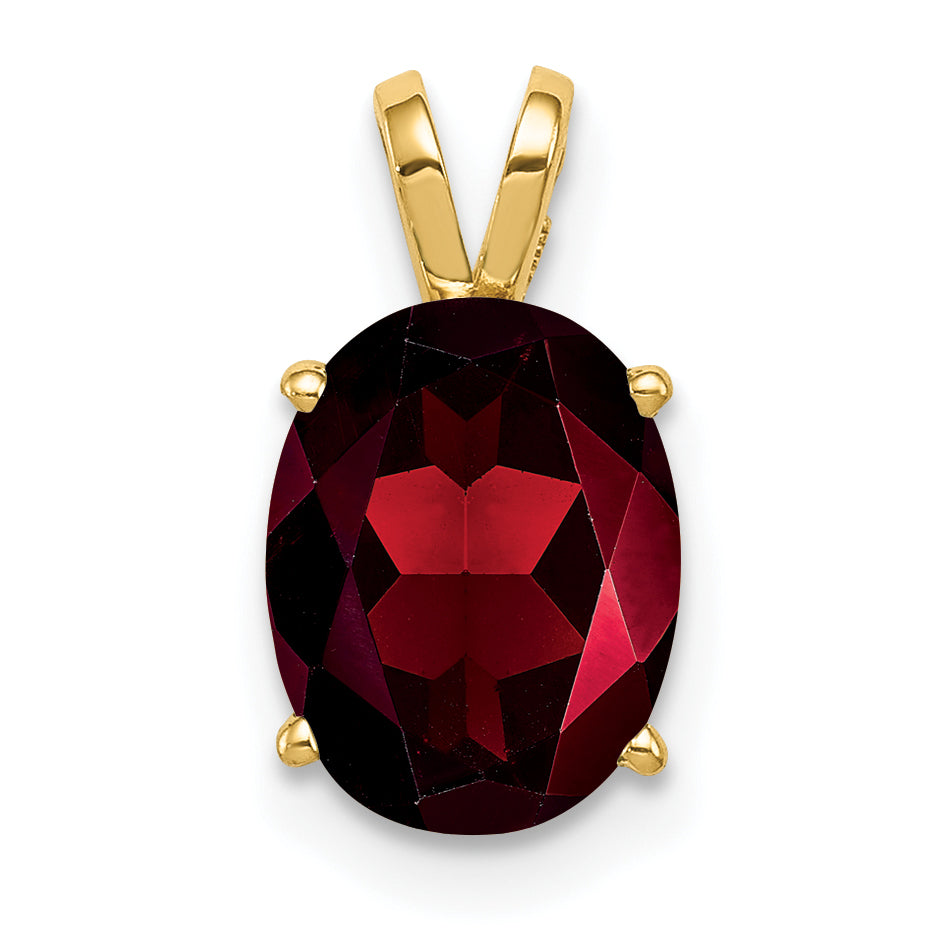 14k 9x7mm Oval Garnet pendant Main image