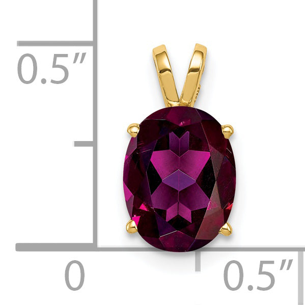14K 9x7mm Oval Rhodolite Garnet pendant Secondary image