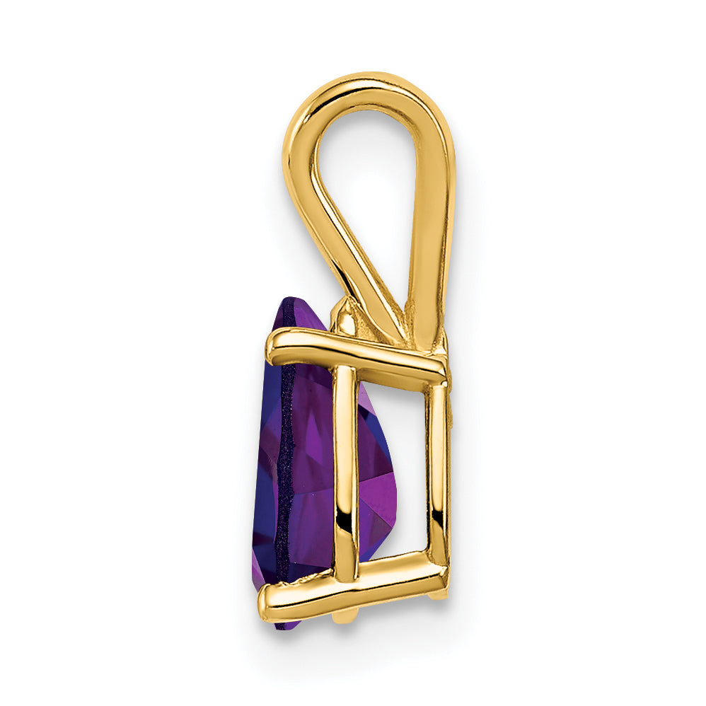 14K 8x5mm Pear Amethyst pendant Secondary image