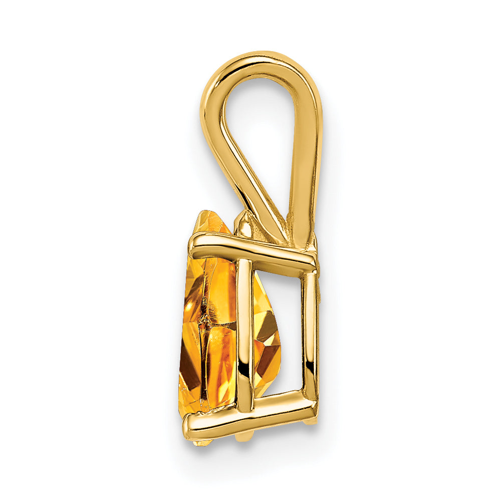 14K 8x5mm Pear Citrine pendant Secondary image