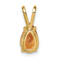 14K 8x5mm Pear Citrine pendant