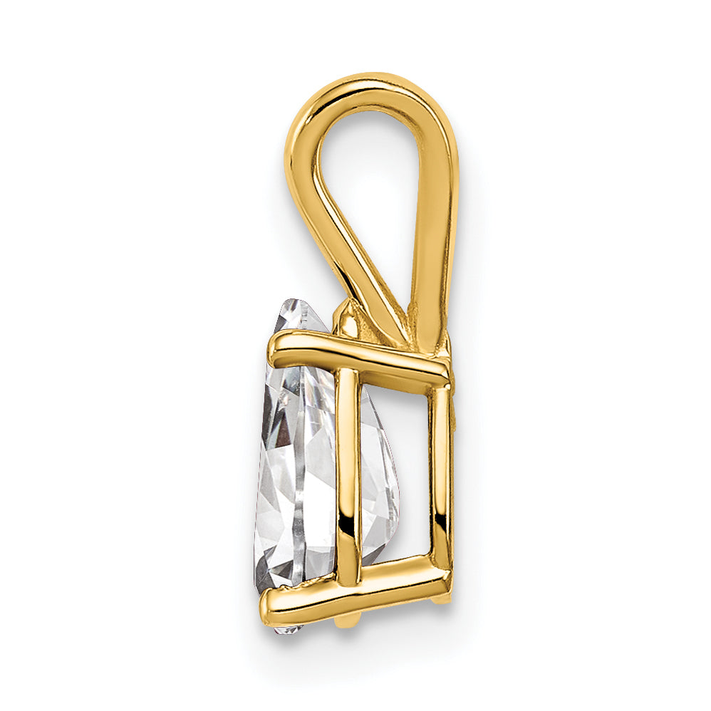 14K 8x5mm Pear Cubic Zirconia pendant Secondary image
