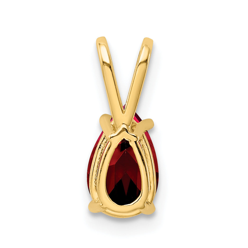 14K 8x5mm Pear Garnet pendant