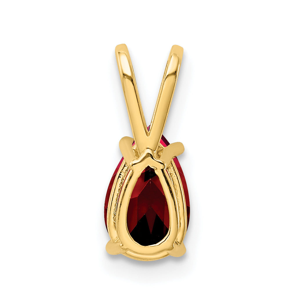 14K 8x5mm Pear Garnet pendant